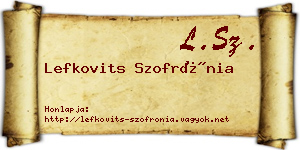Lefkovits Szofrónia névjegykártya